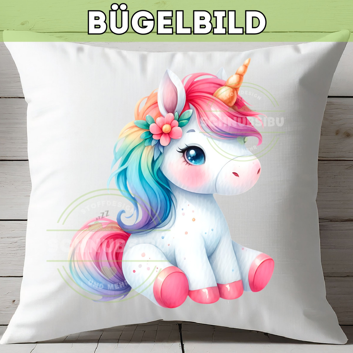 Bügelbild Niedliches Einhorn